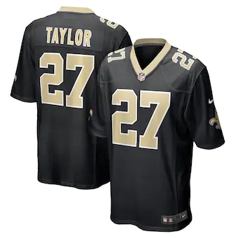 mens nike alontae taylor black new orleans saints game play